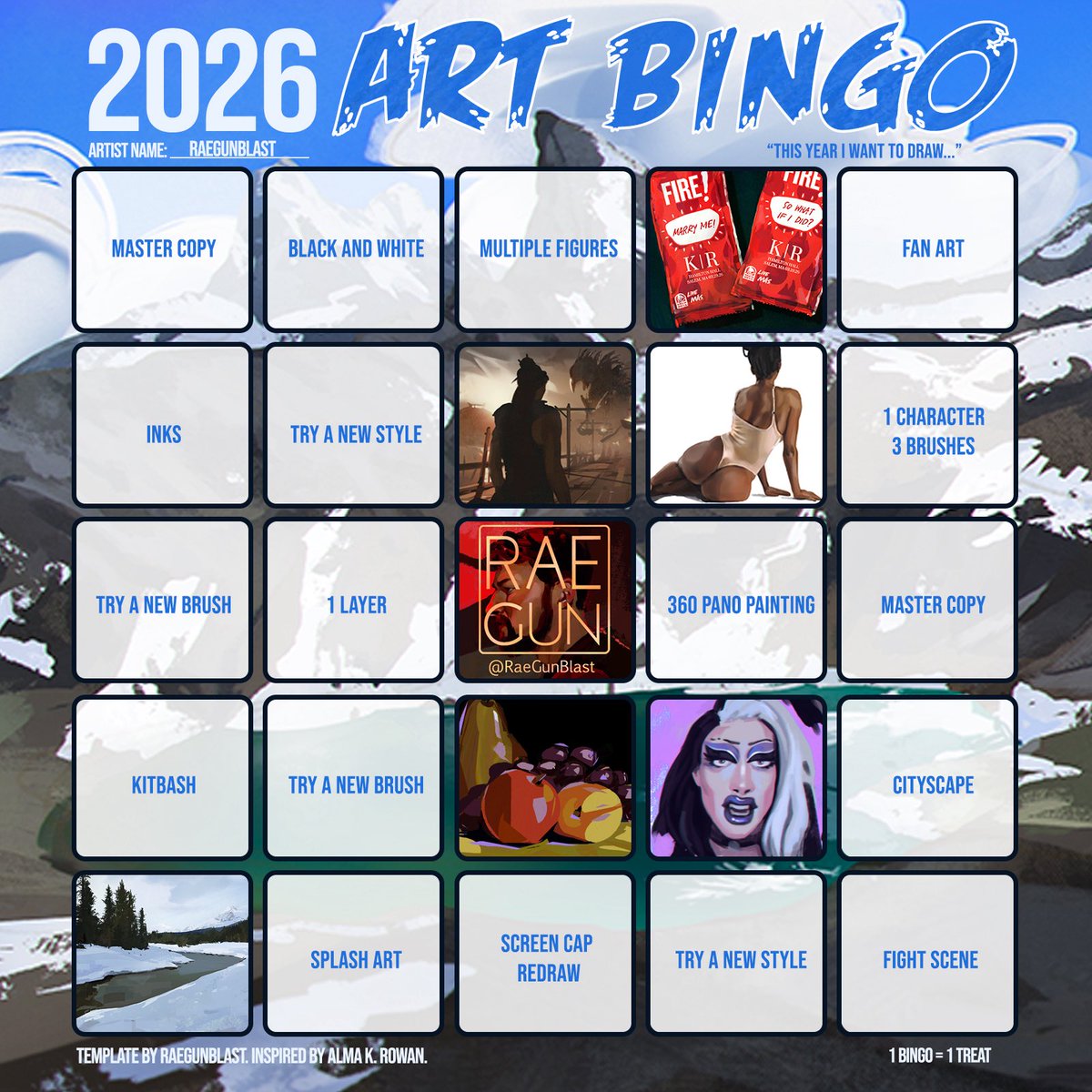 RaeGunBlast's tweet photo. #artbingo update https://t.co/VfRY2KYXfV