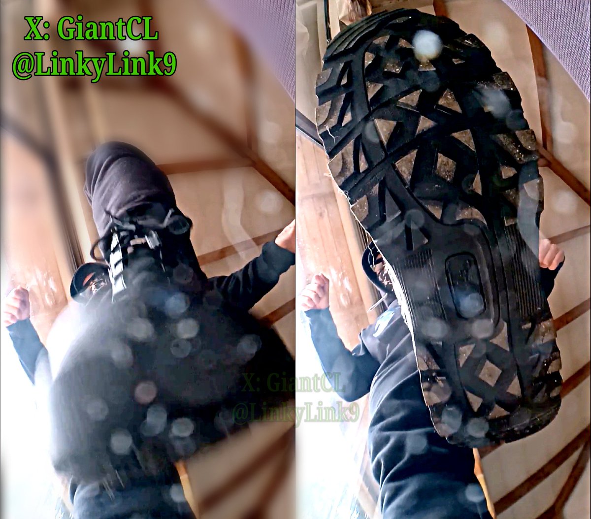 LinkyLink9's tweet photo. This is the last thing you will see: my enormous boots stomping you down with brutal force and merciless intensity until you are totally squashed and stuck to the bottom. I hope the message is clear, worship the boots or perish beneath them🥾, such is the fate of tiny men. https://t.co/q0cWGdZ0zx
