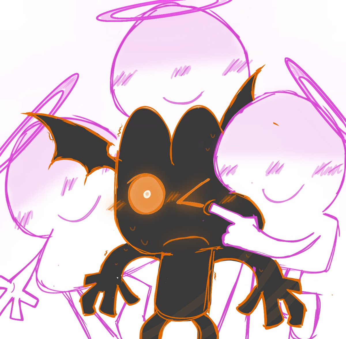 LannaSalvador's tweet photo. Remake of an art.โผ๏ธ
Too many angels for just one lucky demon๐ฉท๐งก
#fourtwo #twofour https://t.co/SiBsAOBxXR