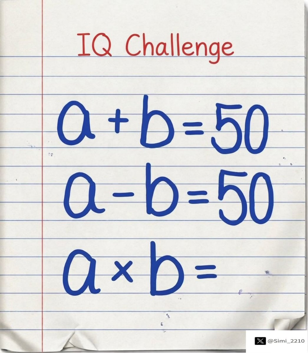 Simi_2210_'s tweet photo. Math lovers, prove yourselves.

What's the value of a × b? https://t.co/igY1MorX86