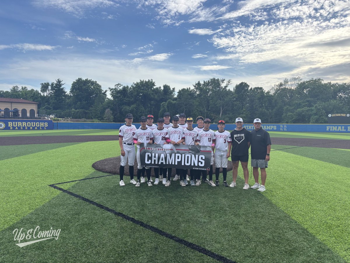 UandCBaseball's tweet photo. 📍 JBS

@cgbaseballquin1 16u finish off the weekend with 5 straight Ws and the banner to bring home ‼️ 

Great start to the summer for these boys 💪 

#UandCBaseball | #STLClassic https://t.co/zBOWVigsng