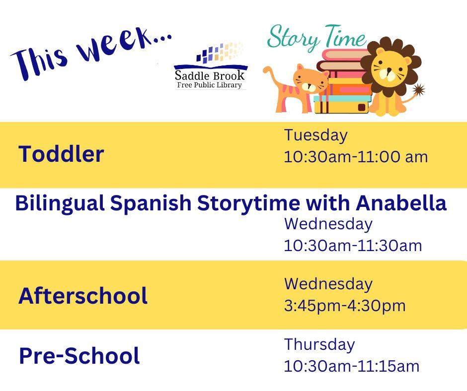 SaddleBrookLib's tweet photo. This week is the last storytime for this session. https://t.co/HIfiTCtBJX
