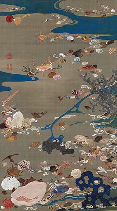 bijutsufan's tweet photo. 伊藤若冲『動植綵絵 貝甲図』18世紀 皇居三の丸尚蔵館 https://t.co/ncEGSz5ppr