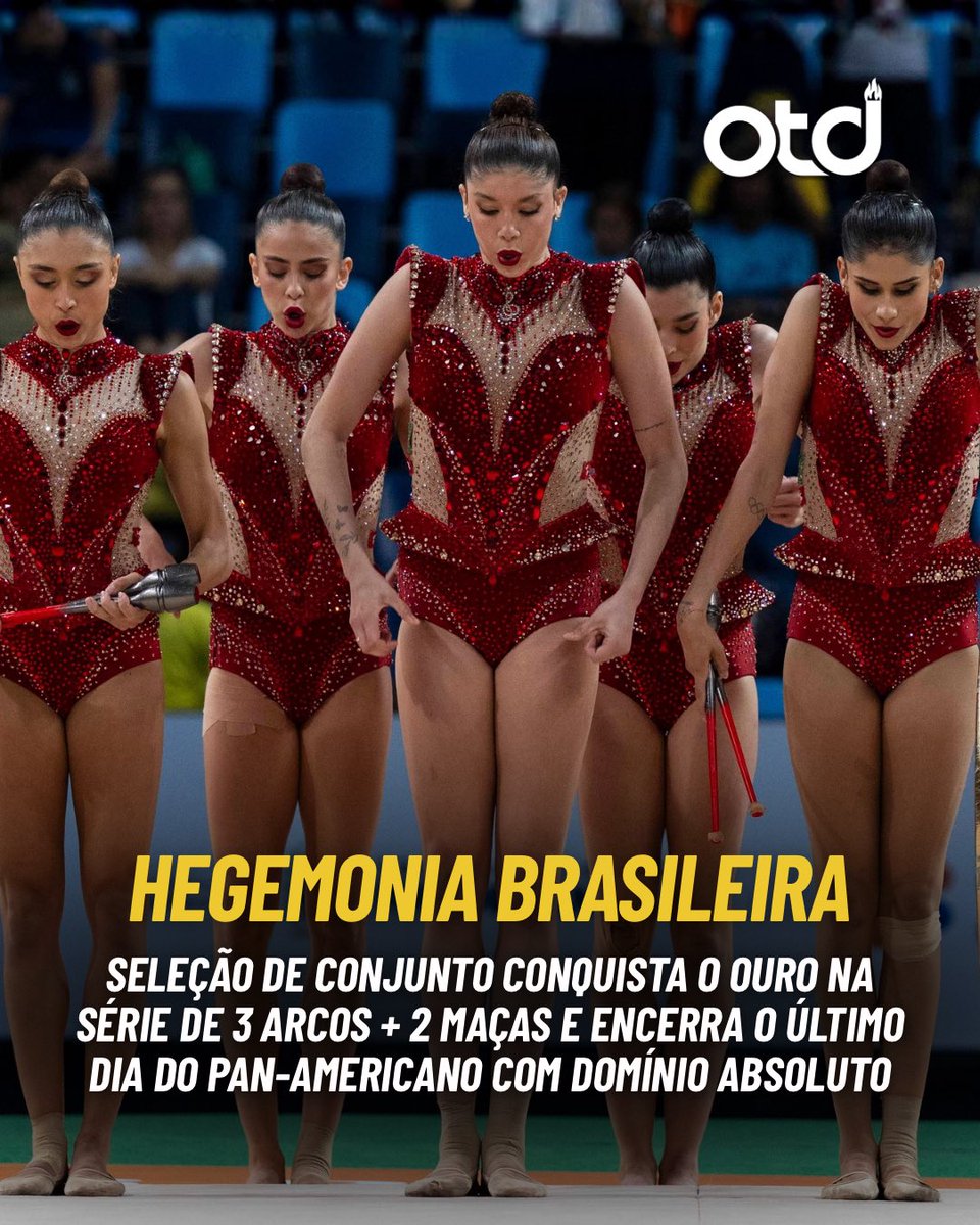 otd_oficial's tweet photo. HEGEMONIA BRASILEIRA! 🥇🇧🇷🦁

O conjunto brasileiro encerrou o Pan-Americano de Ginástica Rítmica com domínio total, conquistando duas medalhas de ouro. Na série mista, o quinteto se apresentou ao som de “Abracadabra”, e somou 28.900, garantindo mais um ouro com desempenho superior ao das classificatórias

🗞️: https://t.co/QdkxuzNtsO