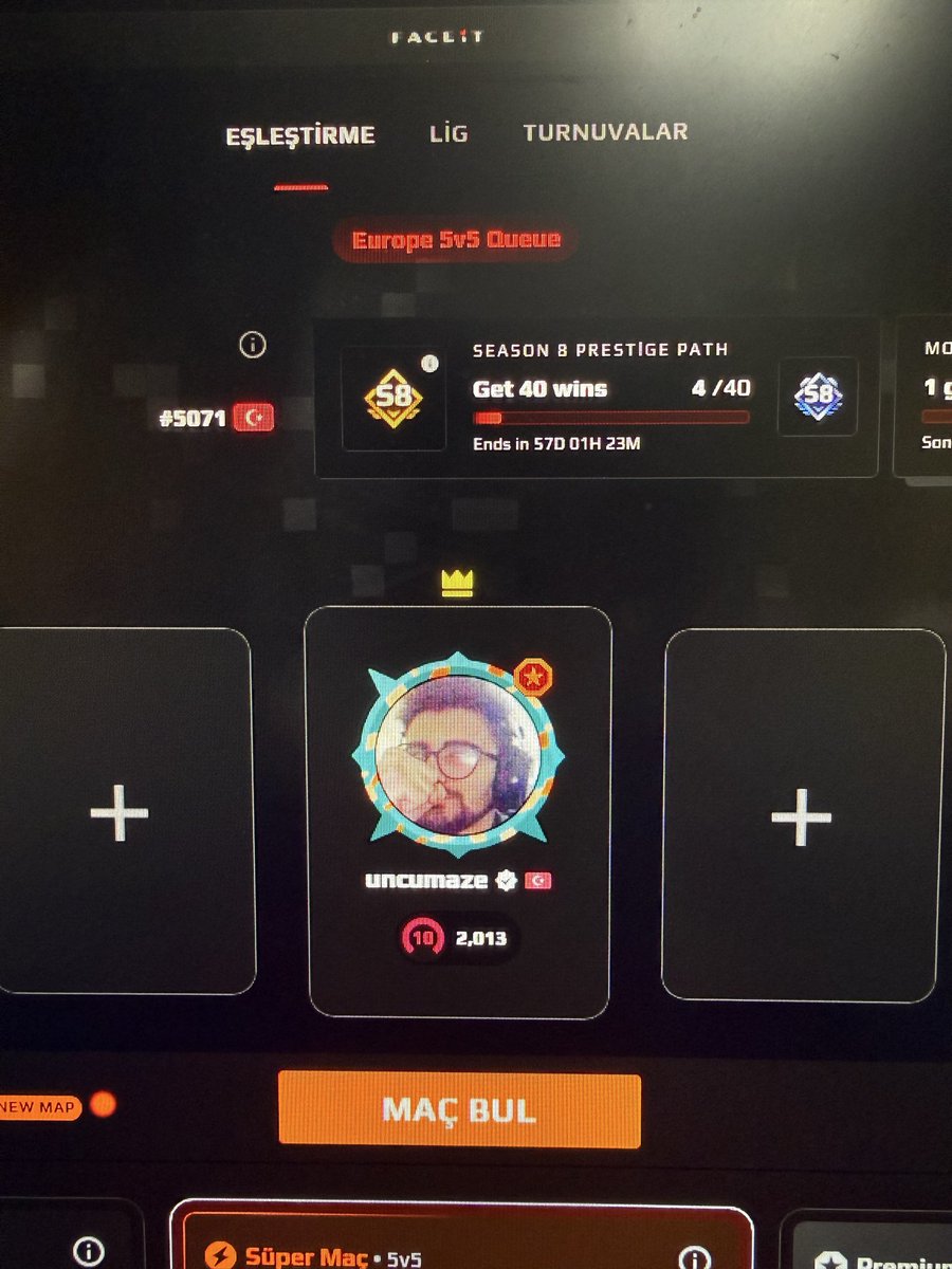 uncumaze's tweet photo. csde fut stage 3e geçti ben faceit 10 oldum valoda fut playofflardan çıkıcak prx formaları geldi life is good https://t.co/puTfuYs6mt