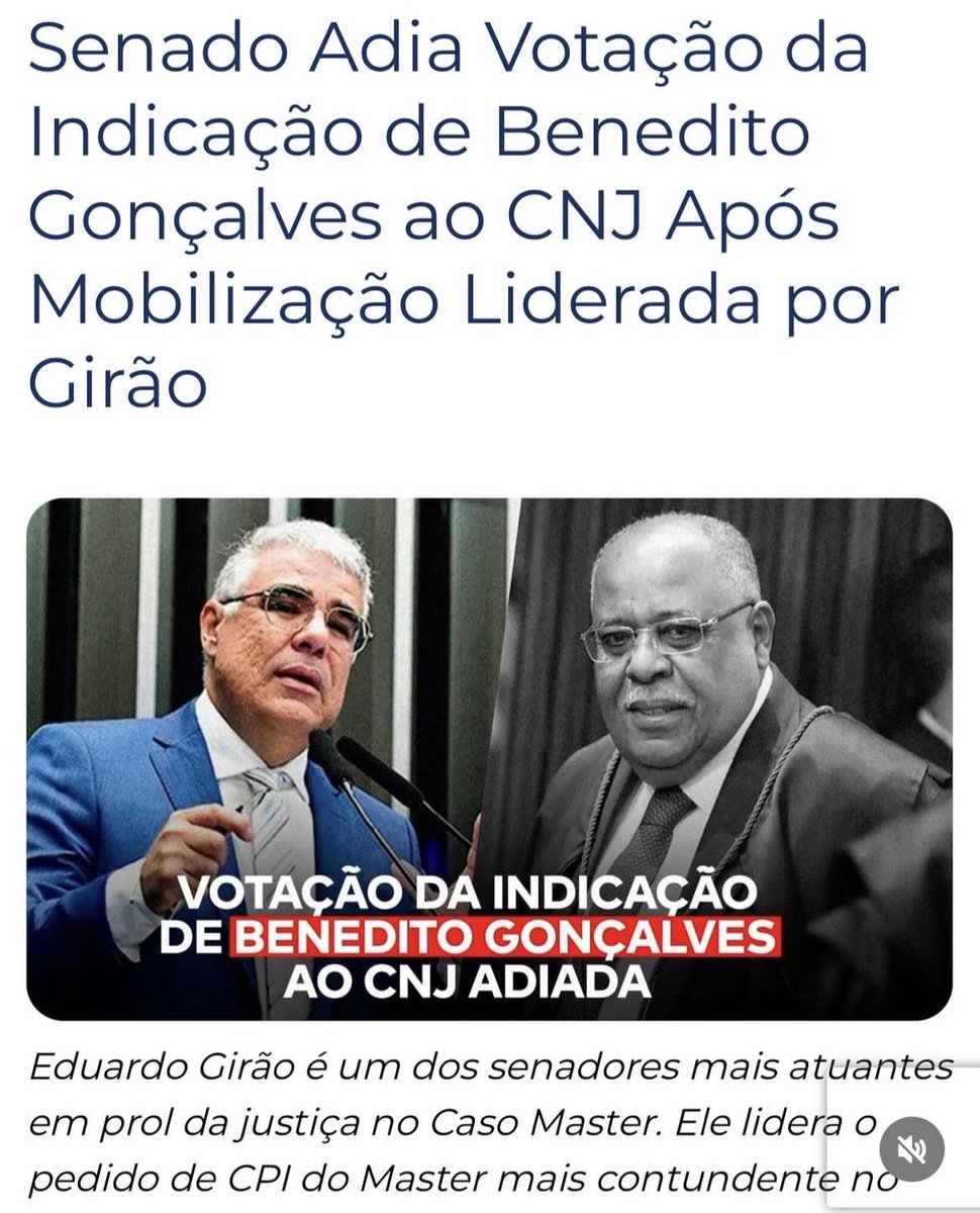 EduGiraoOficial's tweet photo. SERÁ O BENEDITO? SIM; TENTARÃO APROVÁ-LO P/ CNJ DEPOIS DE AMANHÃ! CONTATE SENADORES

Urgente; lembra do  homem do “missão dada é missão cumprida”-dito por Alexandre de Moraes na promulgação do Lula? Pois é, ele precisa ser barrado pela Casa Revisora da República ;e só a sociedade cobrando senadores para rejeita-lo na próxima terça ,9/6 no Plenário do @senadofederal ! 

O regime Lula-STF não desistiu e tentará aprovar seu pupilo para corregedor do CNJ- Conselho Nacional de Justiça novamente no Plenário do @senadofederal . 

Há 3 semanas conseguimos adiar a votação após o cancelamento da mesma quando já tinha 59 votos !! Sim, o presidente Alcolumbre teve medo de perder por causa do quórum baixo…
No mês passado , em Plenário , apresentei meu voto contrário à indicação analisada na CCJ após questionar diversos episódios que considero controversos envolvendo a atuação do ministro Benedito Gonçalves. Busquei esclarecer fatos amplamente divulgados, como a frase “missão dada, missão cumprida”, além de decisões relacionadas à liberdade de expressão, bloqueio de perfis, documentários e sites. Também destaquei possíveis conflitos de interesse em julgamentos de grande repercussão política. Após ouvir as respostas durante a sabatina, não me senti convencido e reafirmei meu entendimento de que a indicação não deveria ser aprovada. Conto com a sua mobilização, desde já, para cobrar os senadores essa rejeição para o bem do País e moralização de nossa justiça. Agende-se enquanto é tempo! Repito:JÁ É DEPOIS DE AMANHÃ! 

Que a Verdade e o bom senso triunfem em nossa Nação com Jesus no comando. Sempre! Paz & Bem