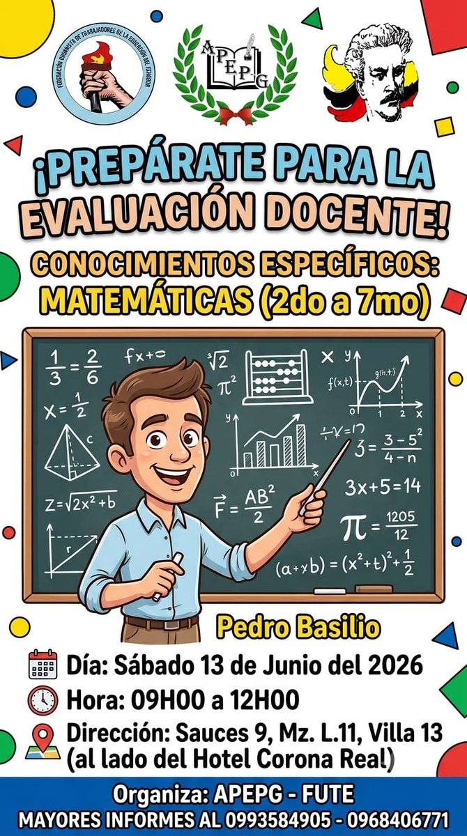 bpotesd's tweet photo. Te esperamos compañeros docente 2do a 7mo en Sauces 9 Mz L 11 villa 13 a lado del hotel Corona Real  9h00 https://t.co/FlG5q6b26R