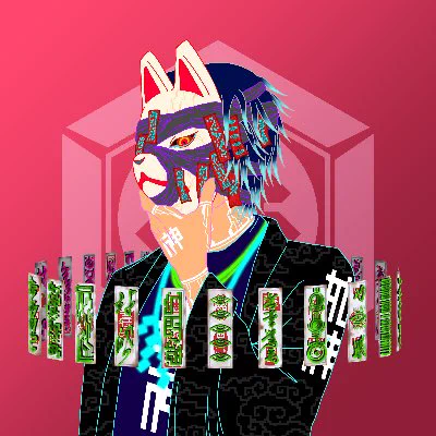 今回のお札はこの狐面作る為 古い絵を見返したら結構お札ベタベタ貼ってある絵を描いてた