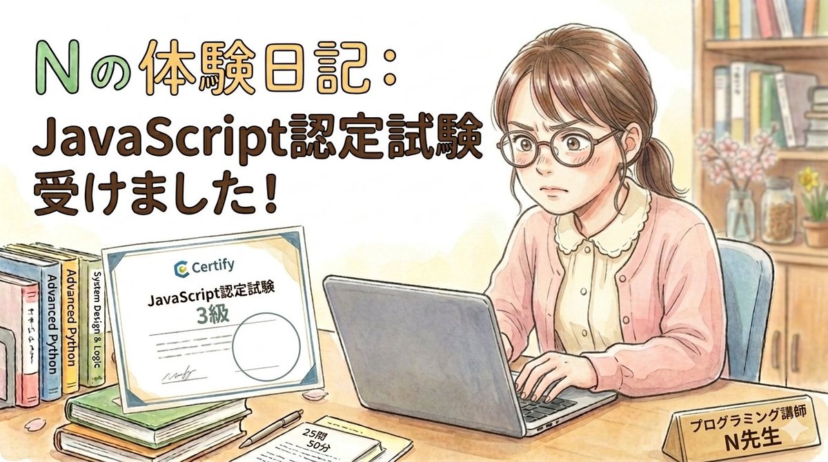 Crebit_js's tweet photo. JavaScriptプログラミング能力認定試験（3級）を受験しました！
出題範囲は基礎中心だったので油断していましたが、実際はコードの読解問題が多く想像以上に難しかったです💦
自分の知識だけで考え抜く経験はとても貴重でした。
https://t.co/Nm22o4UR69
#JavaScript #資格試験 #プログラミング学習 https://t.co/F5zJDaDj2Y