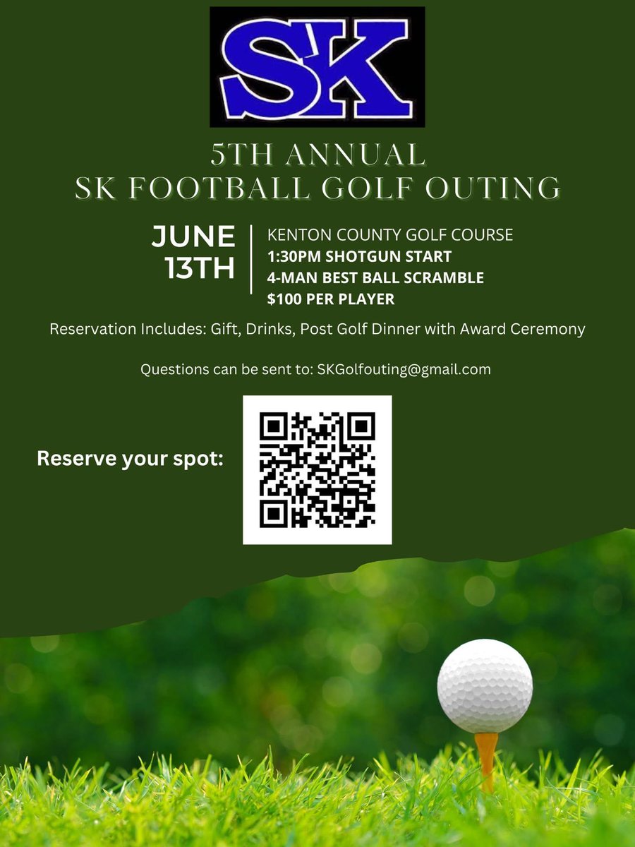 SKHSFootball's tweet photo. Youth camp &amp; our golf outing are this week. Get signed up! https://t.co/Osg56vLbgx