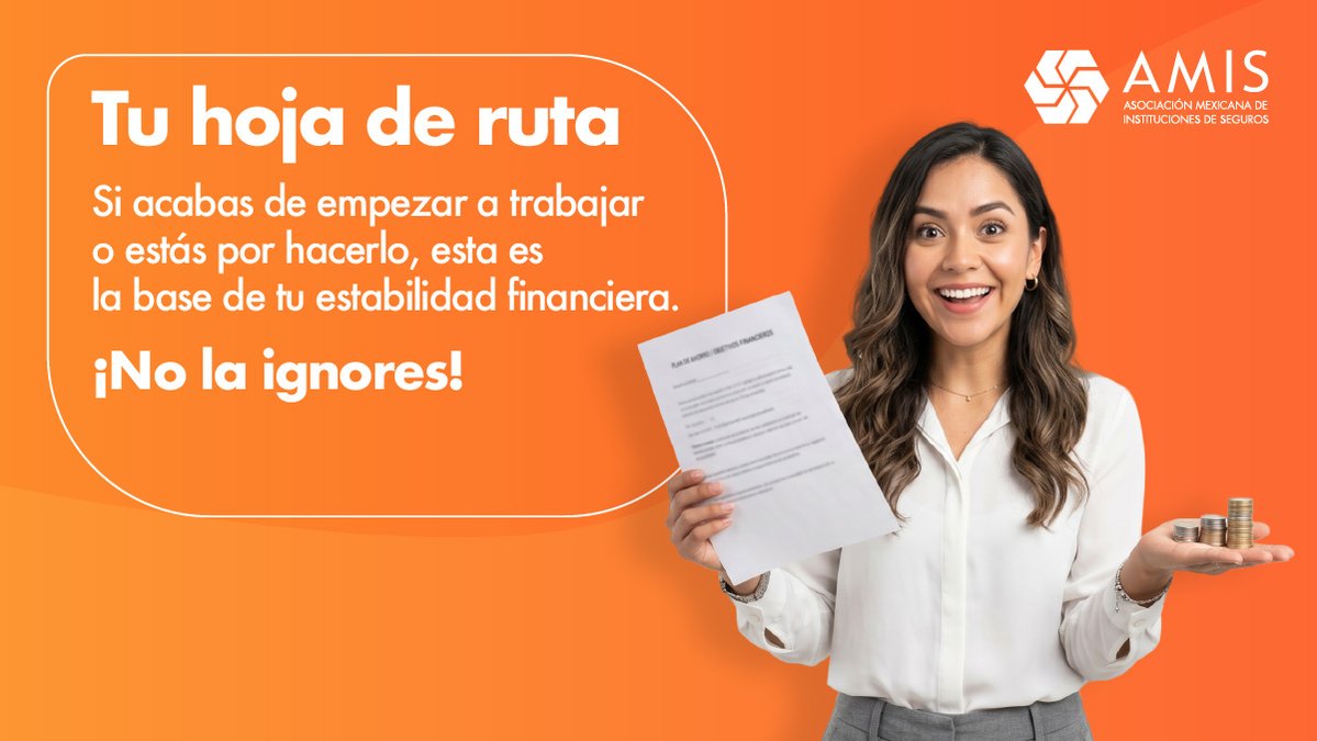 AMIS_mx's tweet photo. El primer sueldo trae algo más que ingresos: nuevas decisiones.
Ahorrar, planear y proteger tu patrimonio son algunas de ellas.
¿Ya estás pensando en eso?
#AMIS #TransformamosHistorias #CulturadelaPrevención https://t.co/qgMPZt8xCO