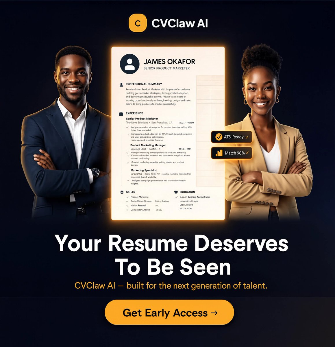 cvclawai's tweet photo. We're building the resume builder that fights ATS filters.

Most resumes never fail because candidates are bad. They fail because machines reject them first.

In 14 days, we're changing that.

Follow if you're tired of applying into the void.

#JobSearch #ResumeTips https://t.co/bT5nkORs2c