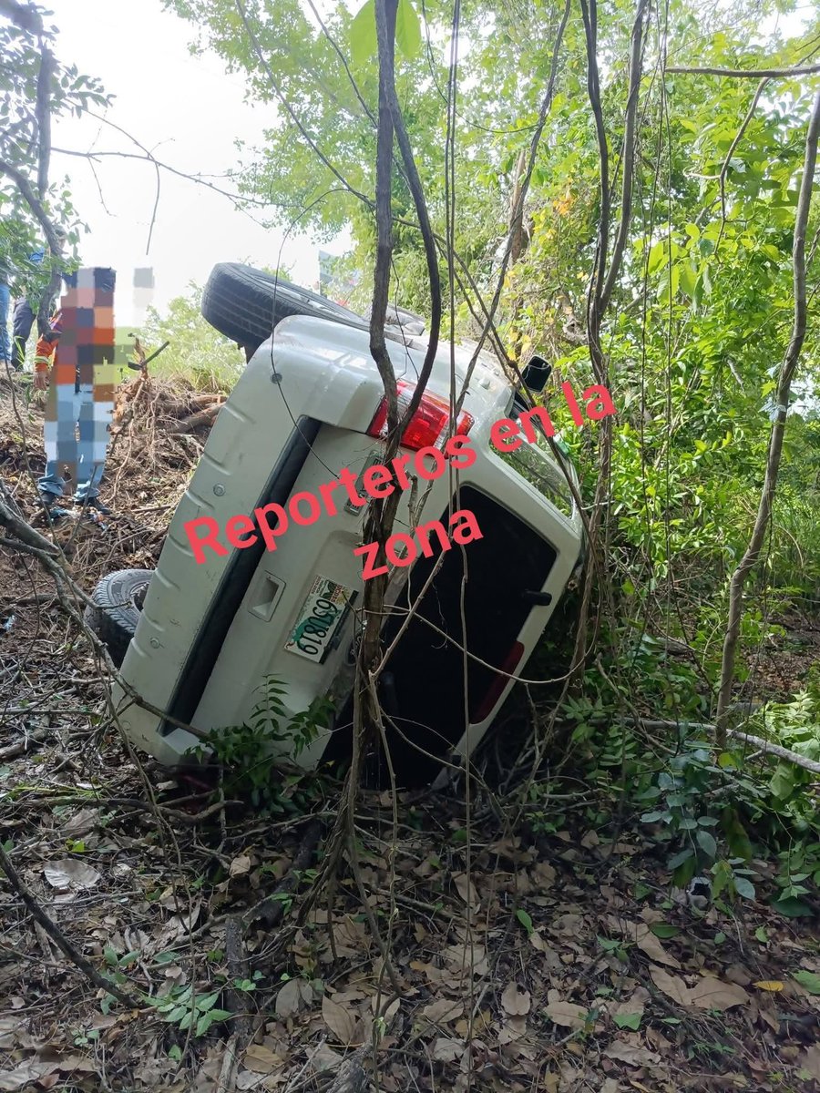 Reporteroszona's tweet photo. 🚨🚔Veloz camioneta termina volcada entre el monte cuando circulaba en la Tampico Valles🚨🚔
#Tamuin #SLP El accident3 ocurrió hace unos minutos en el tramo carretero #Valles Tamuin a la altura de la Curva de la Calandria, dónde una camioneta con placas de la UCD https://t.co/X0zQv6Lw8a