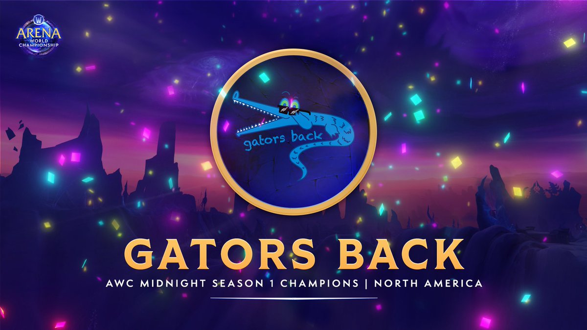 WoWEsports's tweet photo. THE NORTH AMERICAN CHAMPIONS HAVE BEEN CROWNED! 👑

Gators Back have emerged victorious after battling back-and-forth in an UNBELIEVABLE Grand Finals Series:
🥇 @Kubzyx
🥇 @KalvishWoW
🥇 @Wizkxd
🥇 @Dazedfps https://t.co/xZz2iSA9IU