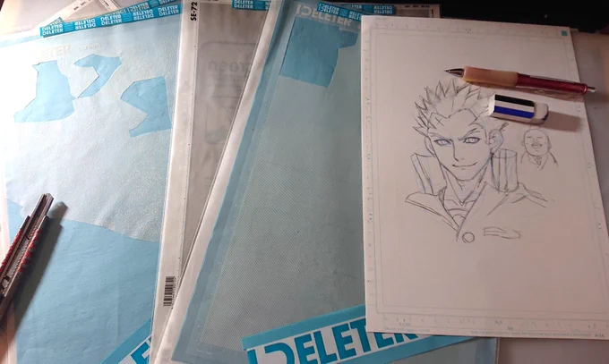 ホワイトトーンの話題が流れてきたので引っ張り出してきて実際に貼ってみました✏️
台紙が青いの物がホワイトトーンです
薄れ行くボーマン 