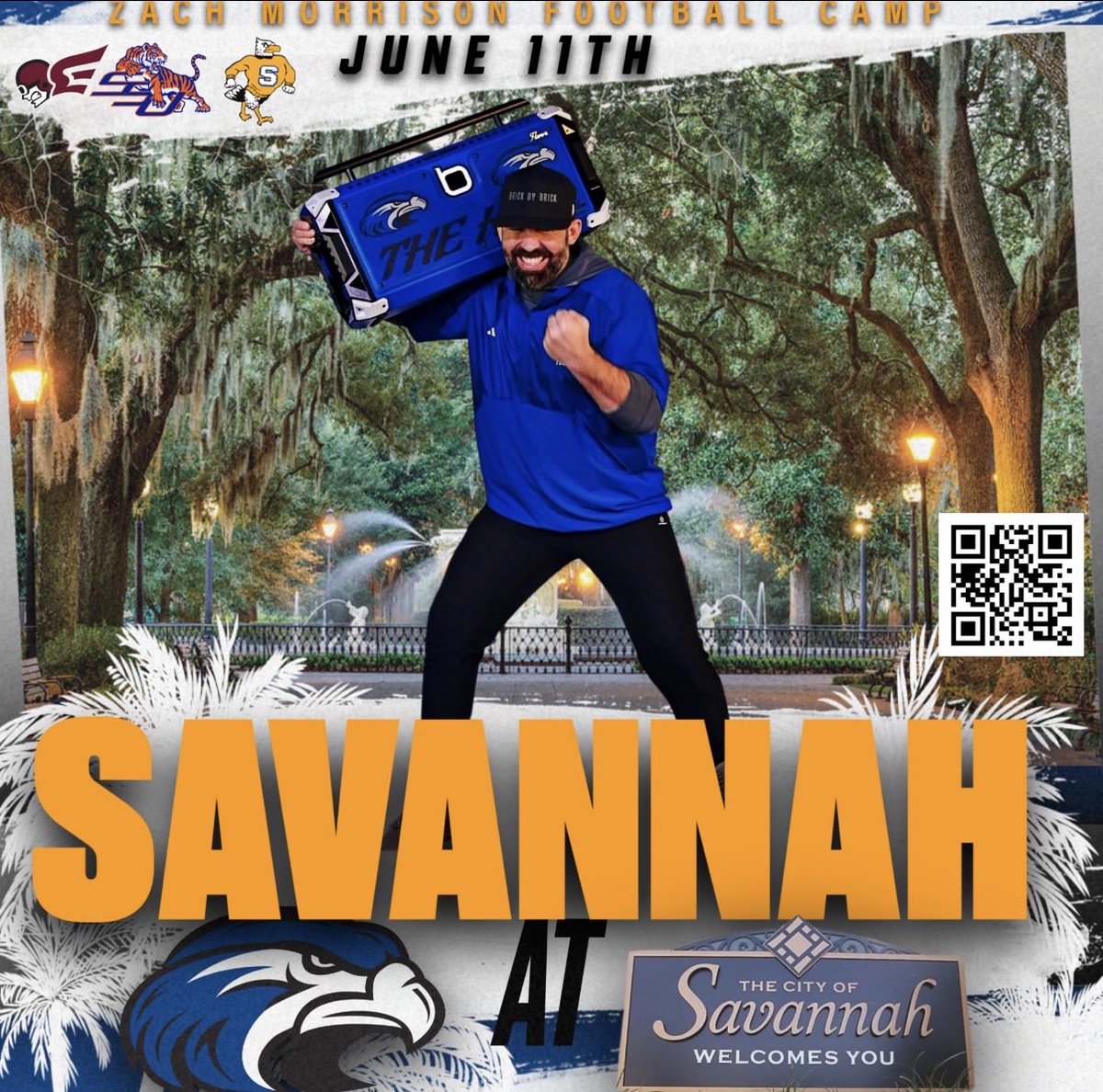 CoachTaylorTE's tweet photo. SAVANNAH‼️

Who’s pulling up on June 11th? 👀

🏈 Elite Competition
🏈 College Coaching
🏈 Player Development
🏈 Faith-Based Environment

Tag a teammate that needs to be there ⬇️

https://t.co/0YeEjBoxdN https://t.co/G2Dlt4DsNU