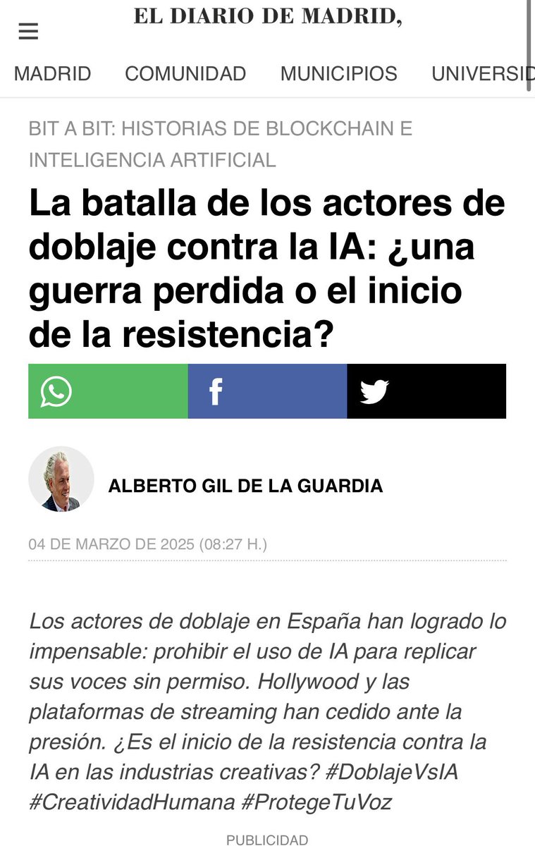 NWeedle's tweet photo. ¿Porqué muchos juegos no llegan con doblaje español de España?

En España los actores de doblaje han incorporado en sus contratos la cláusula Pasave, que prohíbe el uso de sus grabaciones para entrenar a la IA

En otros países sí aceptaron condiciones como que sus voces se puedan usar para entrenar a la IA