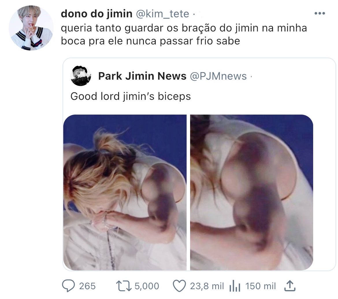 itsnotthv's tweet photo. uma mini #vminau onde:

Taehyung tem uma obsessão nada saudável pelos bíceps de Jimin, mas parece que o cantor não se importa muito.

lacre ou nada a ver? https://t.co/n1YGIsH9D2