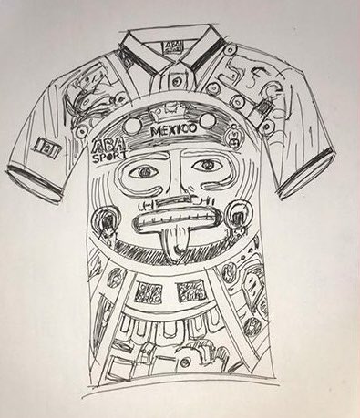 Skywakko's tweet photo. Mi cuñado trajo esta pizza de Cancino, me llamó la atención la caja y resulta que está diseñada por Ricardo Guzmán, quien ideó la legendaria camiseta mexicana de Aba Sport para el mundial de Francia ‘98 ⚽️ https://t.co/KKQjfFzpOU