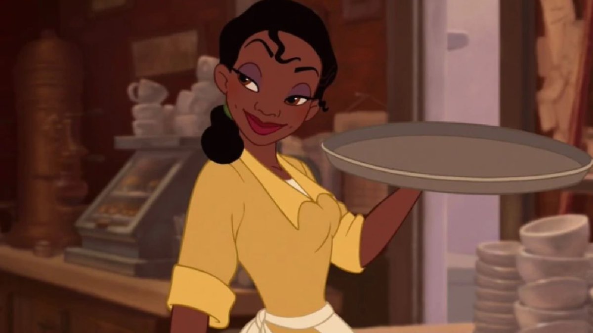 T_Marie60's tweet photo. Which is a shame bc there’s so much to admire about her 
Home girl could cook from a young age, worked not one but two jobs to keep her and her father’s dream alive and even after marrying a prince still paid for the restaurant herself Tiana is awesome 🤎 https://t.co/owXoh1YNwf