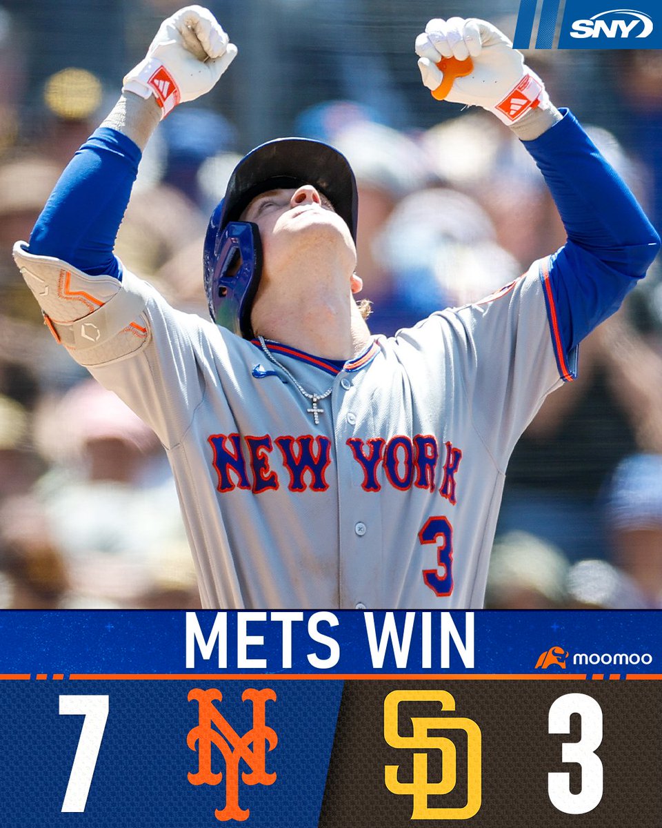 SNY_Mets's tweet photo. Carson Benge goes 5-5 at the plate as the Mets win the series in San Diego! https://t.co/7YS5Mwnack