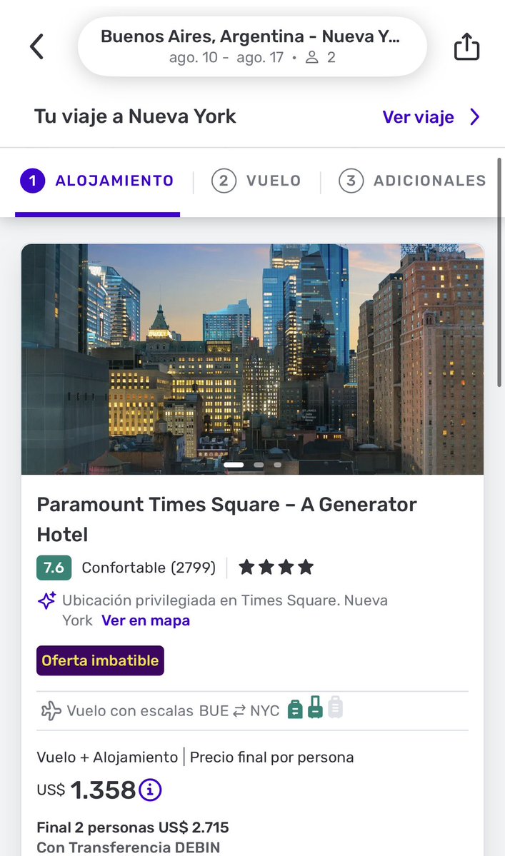 chicodlasmillas's tweet photo. Con quien se van regalado a Nueva York?

NUEVA YORK 

🚨Paquetes de Buenos Aires a Nueva York desde 1360 USD por persona en base doble🚨

✈️ Incluye vuelo
🏨Incluye hospedaje

Para ver opciones

https://t.co/cYlfh7nyGw https://t.co/TOo3bHOgdz