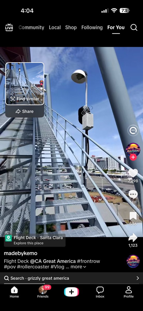 anndroo's tweet photo. bro my family was talking about great america and they were trying to think of the ride that used to be called top gun and i said flight deck and happen to see a video about it for the first time https://t.co/u7Al9bWhMp