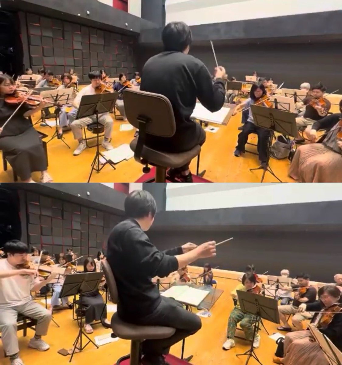 FukCivicOrch's tweet photo. 6月6日・7日の2日間にわたり、指揮者の小林先生をお迎えしての合奏練習を実施いたしました。7日の後半には、弦楽器の分奏指導を行っていただきました。
ご参加いただいたエキストラの皆様、ありがとうございました。
団員一同、皆様のご来場を心よりお待ちしております。 https://t.co/XOHQIgxsly