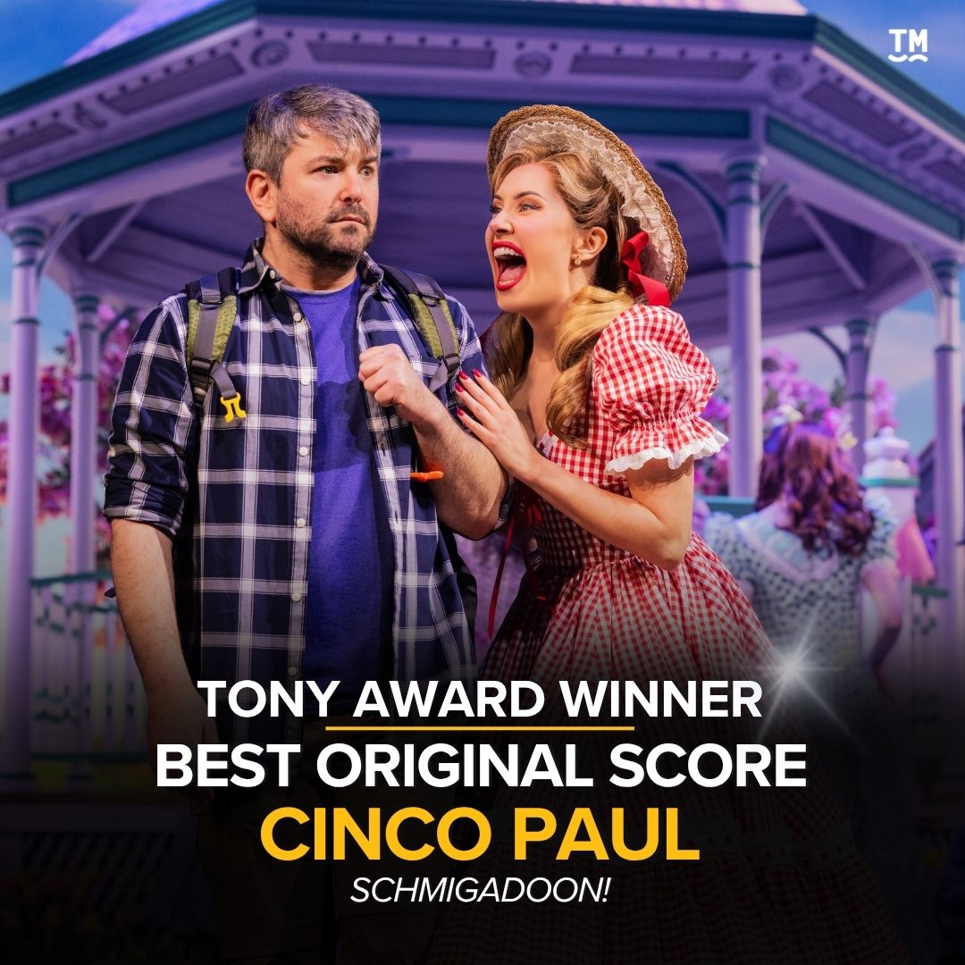 theatermania's tweet photo. The Tony Award for Best Original Score goes to Cinco Paul, SCHMIGADOON! https://t.co/ciSBBKDb6P