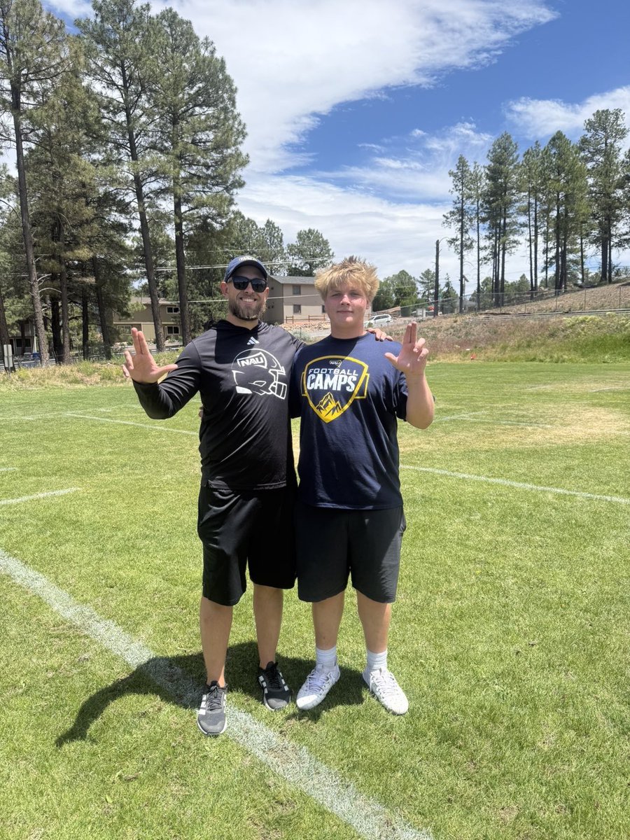 Tjgardner51's tweet photo. After a great camp and conversation with @CoachB_Larson I am proud to say I’ve received my first division 1 offer from @NAU_Football. Thanks, @CoachIGardner @coachthomasfb @zisLions @TimRoschmann @CamEickhoff @Coach_JGolden1 @Coachbwright4 @LibertyFBLions @BJMedia1 @BrandonHuffman @adamgorney @BlairAngulo @therealbeadle @JUSTCHILLY