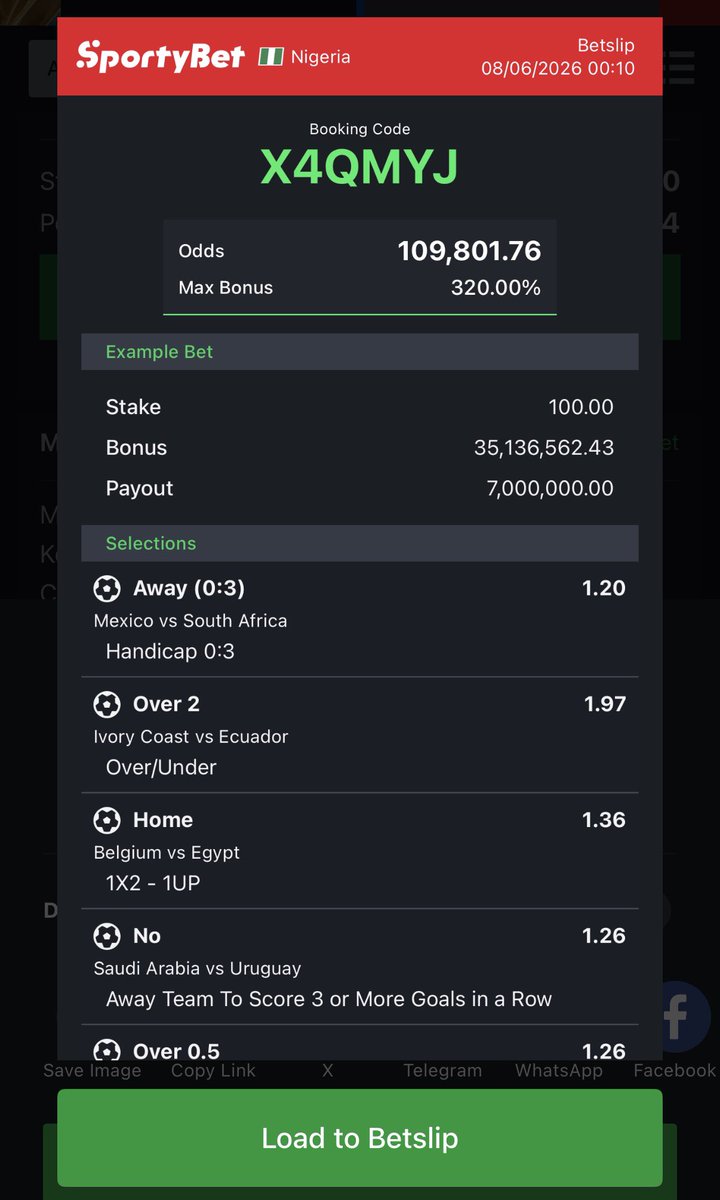 David70155577's tweet photo. The wait is over! ⚽🔥

My World Cup booking code is now out after weeks of preparation and analysis. If you're joining in, remember to play responsibly and manage your risk. Best of luck to everyone! 🍀

X4QMYJ https://t.co/ZirrI9aUJZ