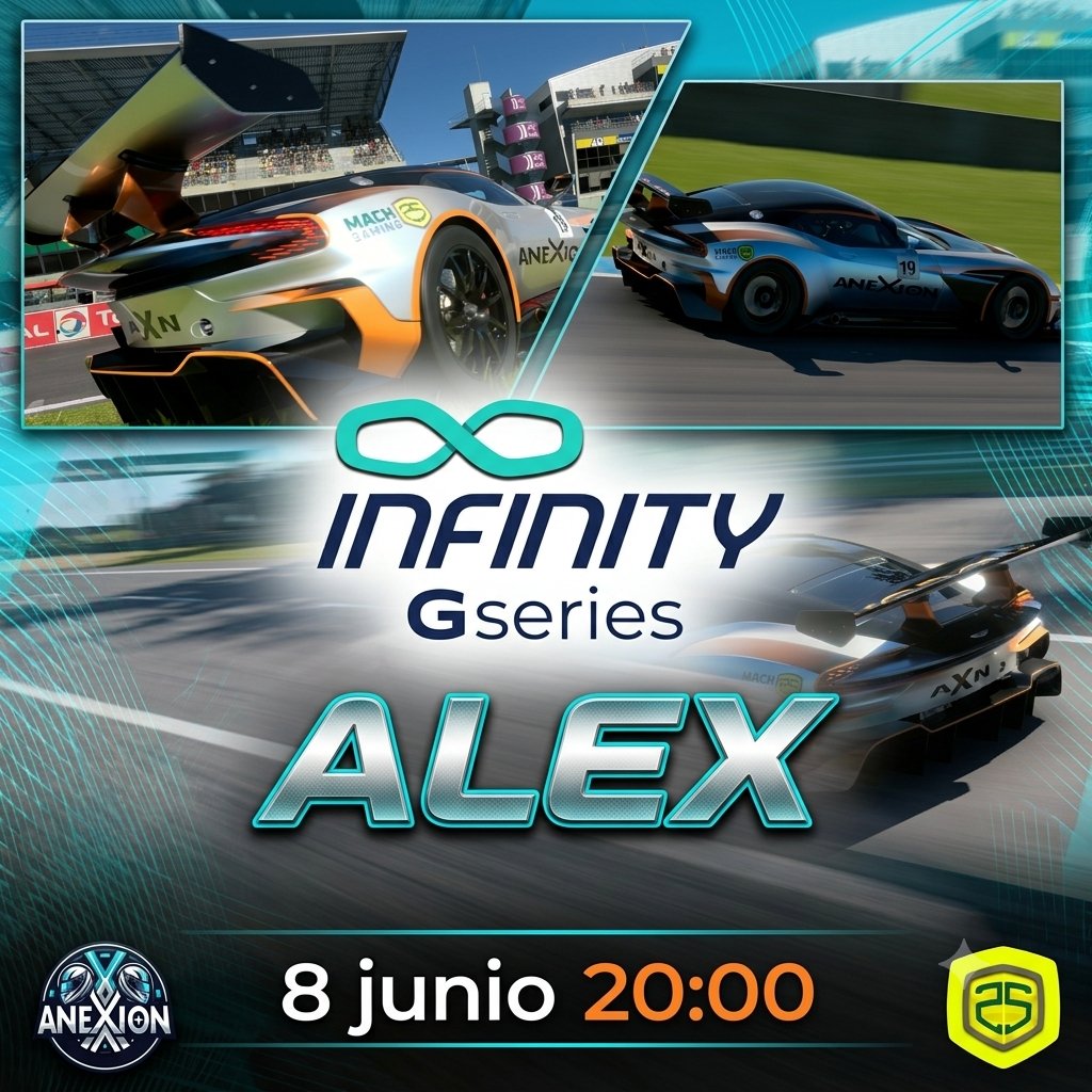 AnexionRacing's tweet photo. ♾️ RACE DAY ♾️

@InfinityGSeries Final 1

Empezamos la batalla de bronce. En la mítica pista de Lemans hoy estará #AXN_Alex24 a bordo del Aston Martin Vulcan.
A partir de las 20:00 en el canal de @Mach25Gaming con @AGarnata de maestro de ceremonias.

Vamos Anexion!! Go go go! https://t.co/QrHz8DoCgF