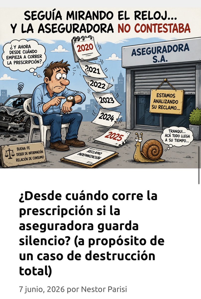 ElMundoJuridico's tweet photo. 🚗⚖️ Interesante fallo de la Cámara II de Apelación en lo Civil y Comercial de La Plata sobre prescripción en materia de seguros, donde el debate no giró sobre el plazo anual del art. 58 de la Ley de Seguros (cuya aplicación nadie discutía) sino sobre el dies a quo para comenzar su cómputo. La aseguradora había retirado el vehículo siniestrado en marzo de 2020, pero durante más de cinco años no intimó al asegurado a completar la documentación faltante ni emitió una respuesta concreta sobre el reclamo. La Cámara entendió que no podía beneficiarse de ese silencio prolongado.

📄🔍 El Tribunal destacó que la compañía incumplió su deber de información (art. 4 LDC) y el principio de buena fe contractual, al mantener bajo su órbita el automotor siniestrado sin informar al asegurado la necesidad de realizar nuevas gestiones para obtener la indemnización. En una relación de consumo, la posición dominante de la aseguradora le imponía una conducta activa y transparente. Por ello, consideró improcedente computar la prescripción desde el retiro del vehículo, como había resuelto la sentencia de grado.

https://t.co/24cYtvtwHZ