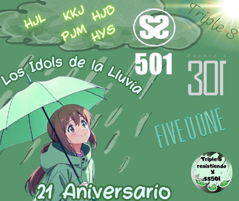 Dix052's tweet photo. ¡¡Feliz 21 Aniversario a nuestros Bibudol!! ¡¡Nuestros Idols de la Lluvia!! ¡¡Eternos Príncipes del Kpop!! ☔ 🌧️💚👑 

#SS501
#Doubles301
#FIVEOONE 
#HyunSaengKyuMinJun
#21thAnniversary_Bibudol https://t.co/P184WurTvD