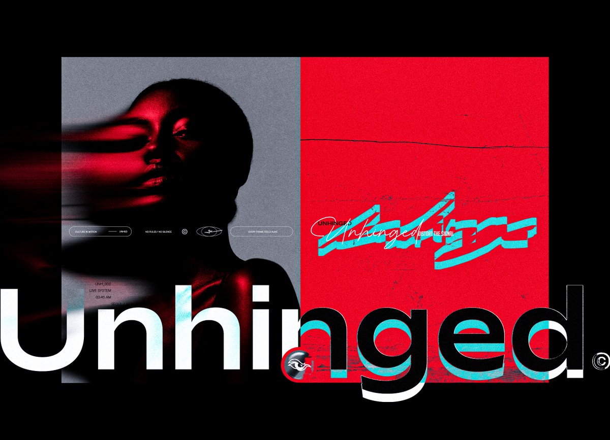 enmajv's tweet photo. UNHINGED©2026

Visual Identity Design for a live music and entertainment brand.

Developed by @amnestd_ 

Now live on @Behance — https://t.co/D798YpJLl6

I'm looking for new job opportunities. If you're interested, send me a DM. https://t.co/4MF8ODShhc