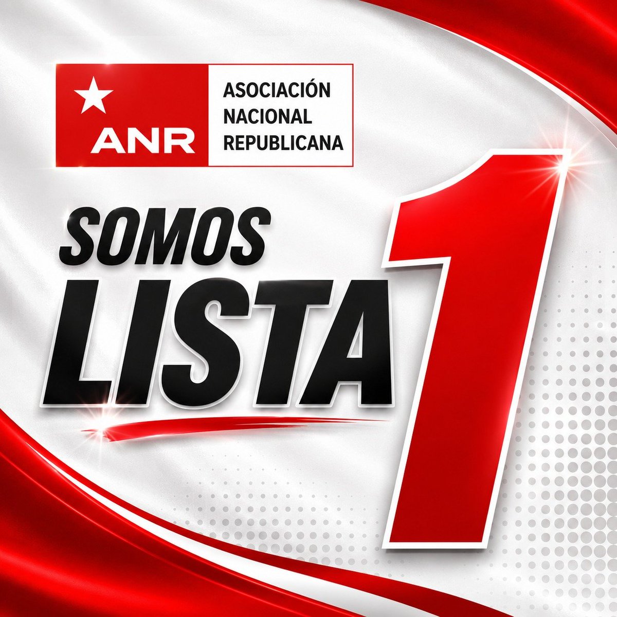 ANRParaguay's tweet photo. ¡SOMOS LISTA 1!
🚩🚩🚩 https://t.co/wPoDdTILR2