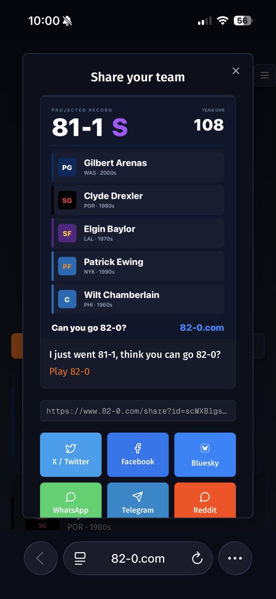 KairiKicks's tweet photo. @bomani_jones Is every 82-0 post going to have 60s Wilt? Is this a silent way of the creator letting us know he’s a giant Wilt fan lol. My closest team had…60s wilt lol https://t.co/8pyO6FOPS4