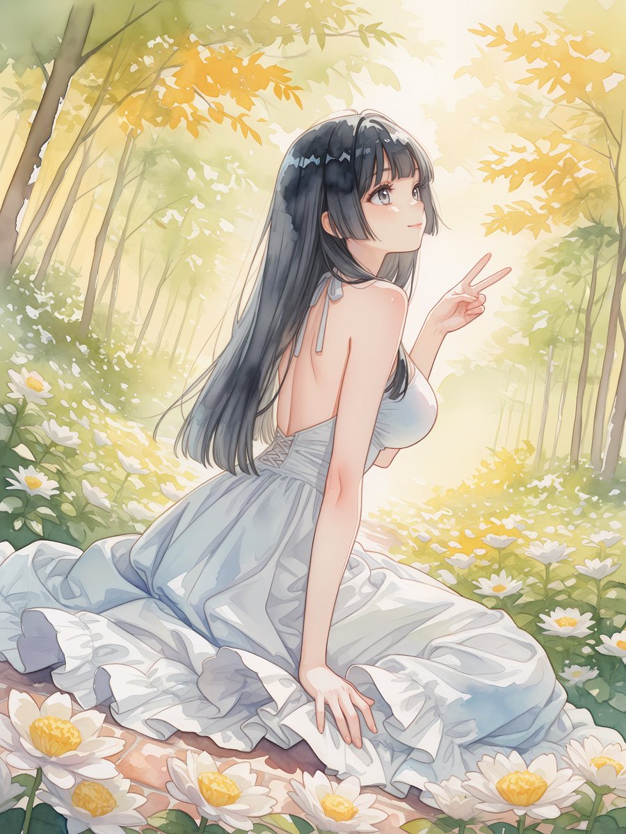 香歩ちゃん水彩テイスト4選✨ おはようございます🌞 SFW anime