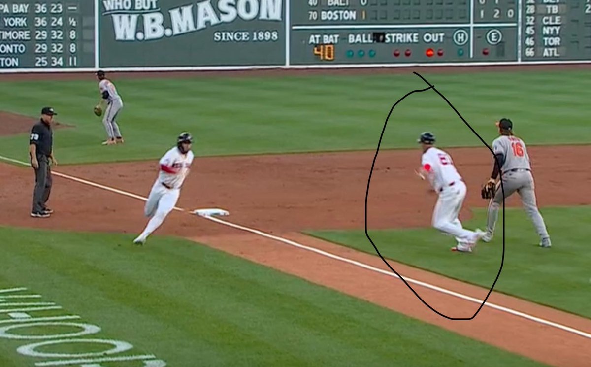 jcalvinmeyer's tweet photo. In Orioles games this week:

- A no call on a runner going out of the baseline
- A 3B coach entering fair territory while sending a runner home
- A pitcher balking and lobbing a pitch 20 feet over his catcher’s head

Just another week of Orioles baseball. https://t.co/sh6MOhnHBj