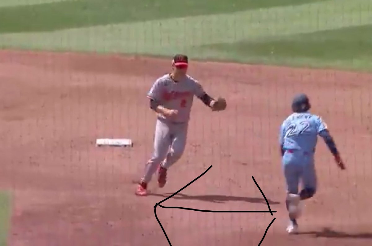 jcalvinmeyer's tweet photo. In Orioles games this week:

- A no call on a runner going out of the baseline
- A 3B coach entering fair territory while sending a runner home
- A pitcher balking and lobbing a pitch 20 feet over his catcher’s head

Just another week of Orioles baseball. https://t.co/sh6MOhnHBj