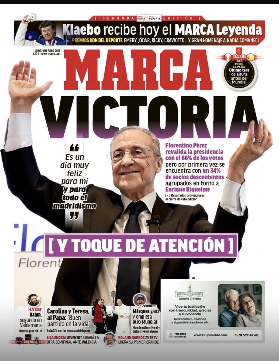 FGwynne's tweet photo. Florentino: 66% Victoria y toque de atención.

Laporta: 68% Arrasa y apoteosis personal. https://t.co/BgeneDLP52