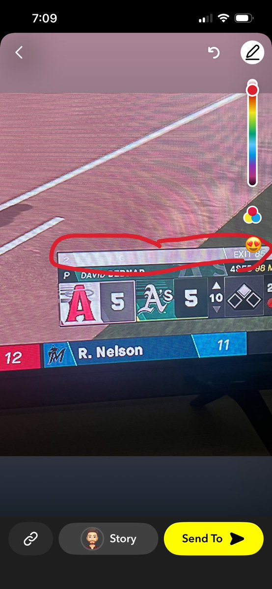 kyleking298's tweet photo. @MLBTheShow  I don’t know if it’s just the angel city connect uniforms, but when there is this silver or white color scheme, the stat pop ups/ player bar  get whited out and become unreadable https://t.co/Fhkt3OZG2M