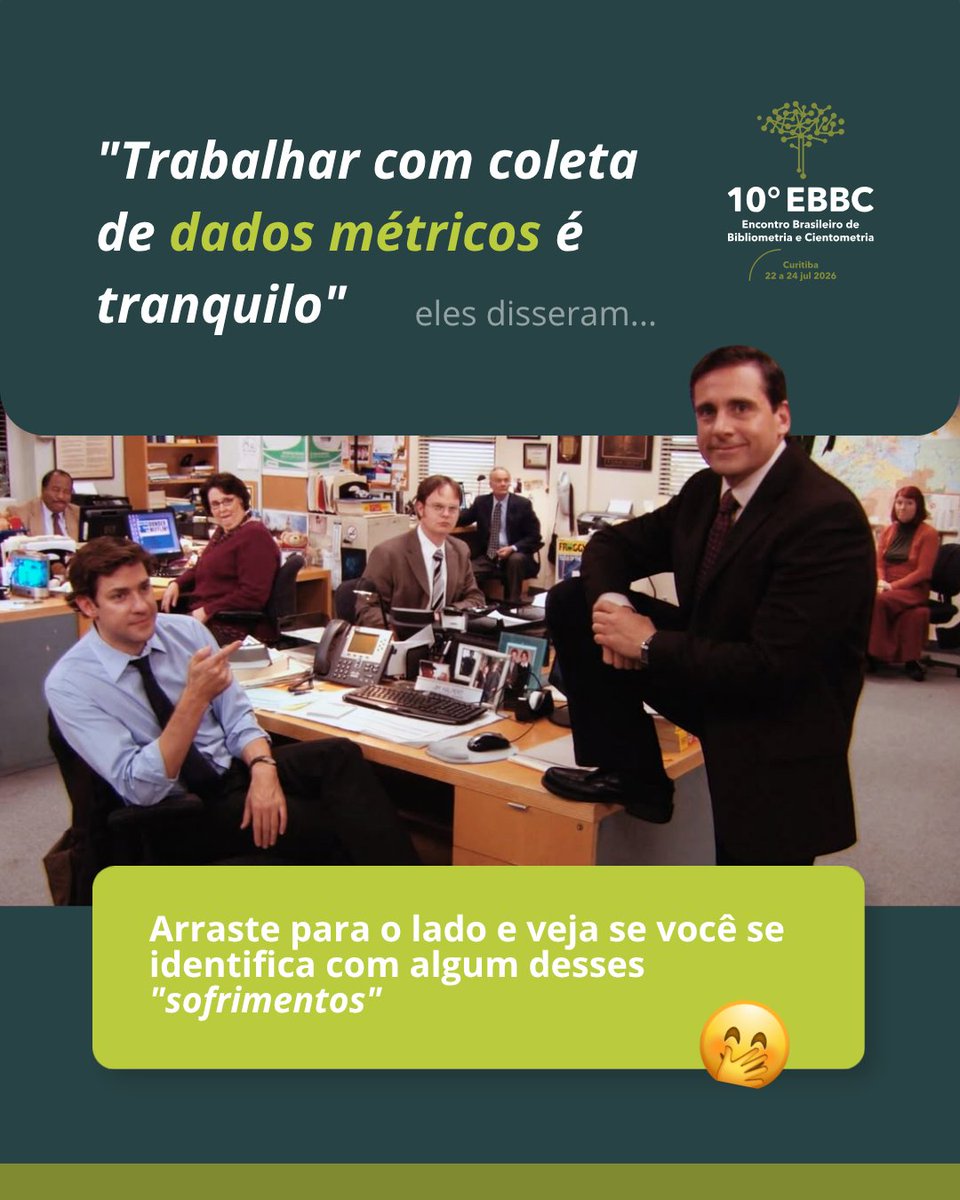 EventoEbbc's tweet photo. O drama de todo pesquisador que trabalha com estudos métricos: passar horas construindo a "string de busca perfeita" para no final... receber um tsunami de resultados da Web of Science ou da Scopus.

Confira 4 situações comuns de sofrimento de quem precisa lidar com dados brutos. https://t.co/kTvuVoYt6a
