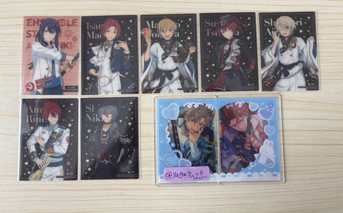 yugetu24's tweet photo. あんスタ クリアカード クリカ 2弾 4弾 交換

譲⇒颯馬,渉,真緒,友也,司,凛月,藍良,燐音,ニキ

求⇒紅郎,チトセ＞晃牙,アドニス,千秋,ジュイス＞斑

☆同異種問いません
☆なんでも検討致します
☆纏めての方優先
☆1点〜◎
☆都内手渡し 郵送 可能

お気軽にお声掛けお願い致します◎ https://t.co/4t9ITpPsUC