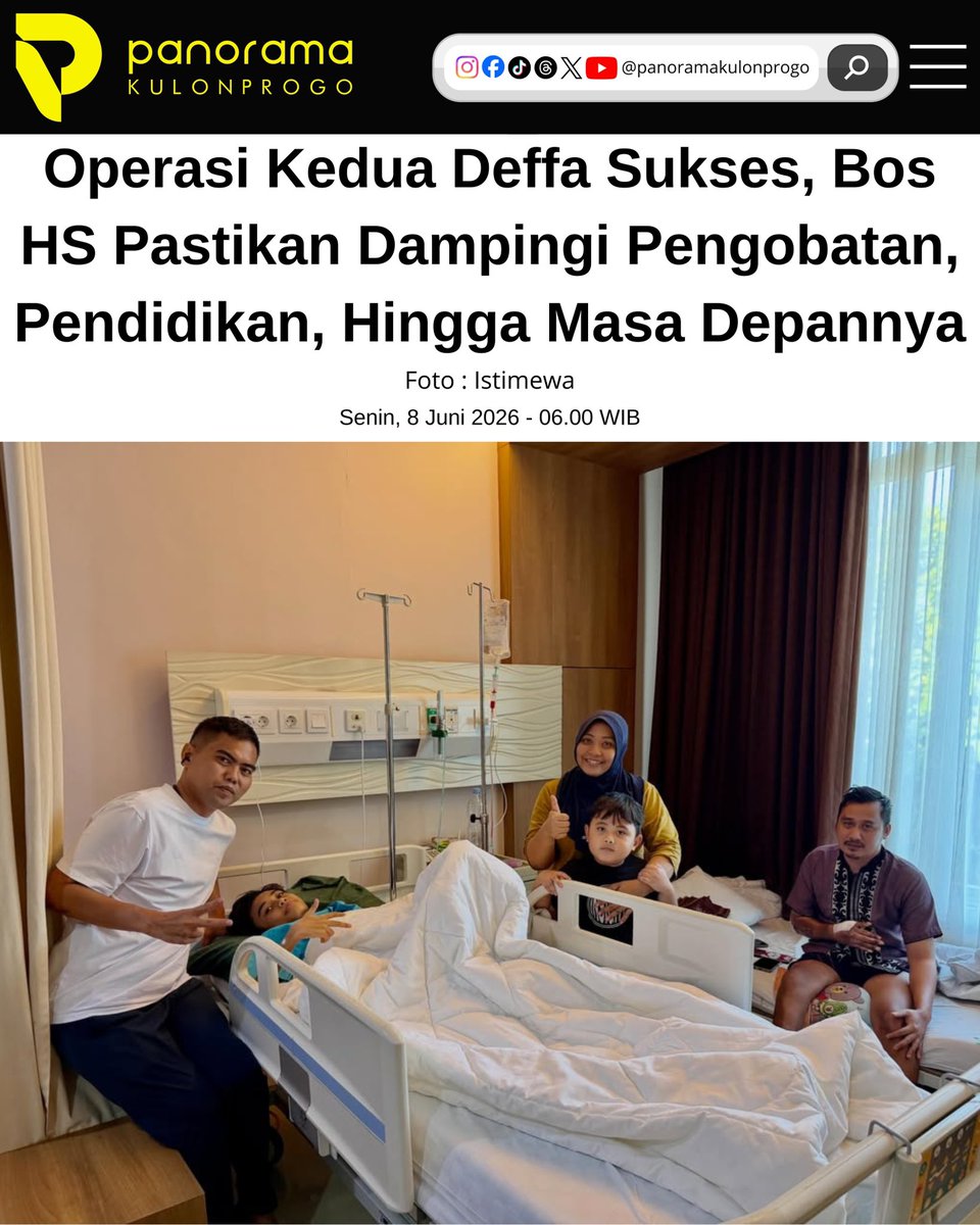 panoramaKP's tweet photo. ✨ Kabar bahagia dari Deffa! Alhamdulillah, operasi besar keduanya telah berjalan dengan lancar dan kini Deffa sedang menjalani masa pemulihan. 🙏❤️

#BosHS #PeduliSesama #InspirasiKebaikan #BerbagiHarapan #KebaikanTanpaBatas https://t.co/3wtXCfGW1N