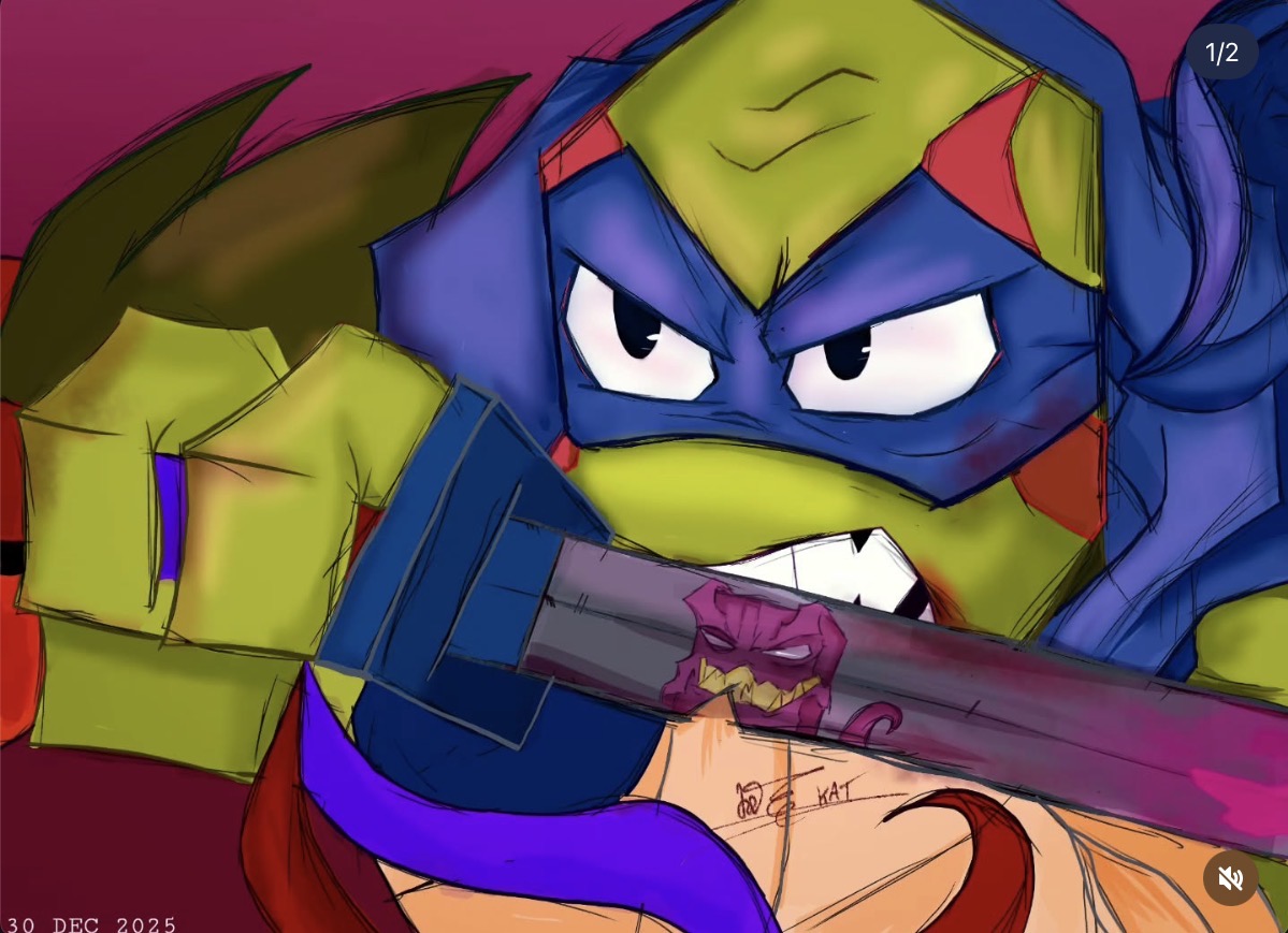 yorunoangel's tweet photo. Pues me uni al tren de @/greenkat_112 y @/fsarahzz (ambas hicieron la idea) y siempre dibujar al husbando es buena excusa 
#rottmnt #futureleonardo #riseoftheteenagemutantninjaturtles #tmnt #riseofthetmnt https://t.co/knJA1rSb4J