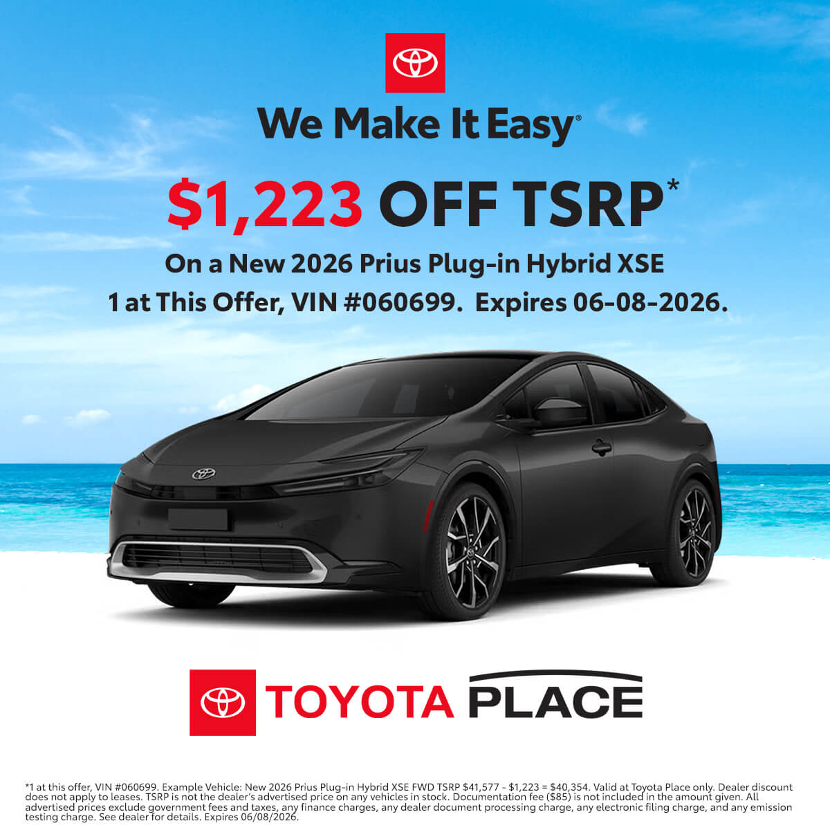 ToyotaPlace's tweet photo. Want to trade for a more fuel-efficient vehicle? Check out these great offers on a new 2026 Toyota Prius and Toyota Prius Plug-in hybrid vehicles. #Prius #PriusPrime #priusplugin #hybrid #ToyotaHybrid #toyotaplace https://t.co/lrrstNH5Cx
