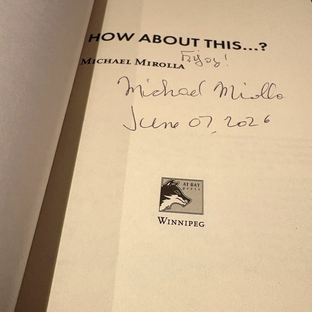 lumedot's tweet photo. Picked up two signed copies of Michael Mirolla’s “How About This…?” at today’s @guernica_ed Spring launch.

One copy is staying with our admin. The second may find its way to a lucky @lumedot reader soon!

#lumedot #GuernicaEditions #CanadianLiterature #BookLaunch https://t.co/sp1ISLHk1I