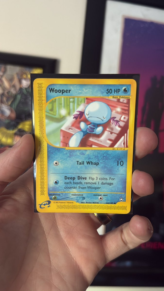 Fair0h's tweet photo. Going through my old collection. Why tf this Wooper so sad?!? Who I gotta beat up??? https://t.co/XHEx93ryd9