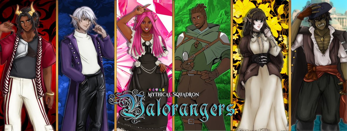 TokuTableTop's tweet photo. Players : 
Valor Red - @_GenmaKido 
Valor Blue - @Just_Paz_
Valor Pink - @c7andr7
Valor Green - @E__Sigma
Valor Yellow - Akane 
Garr - @FranXPlays

Art credit  
Civilian Art - @TheStressedFox
Ranger Art - @eagledraw230
Alephonze Art - @JinxBubblegum https://t.co/FK84duZ3gV